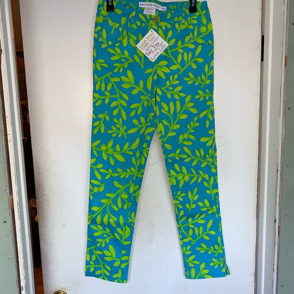 NWT GRETCHEN SCOTT TURQUOISE JEANS Sz M & L Z05